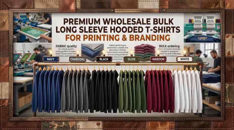 Bulk Long Sleeve Hooded T-Shirts
