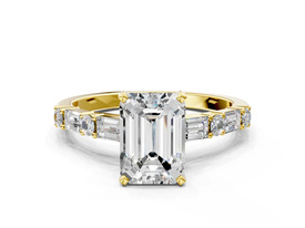 Yellow Gold Emerald Cut Diamond Solitaire