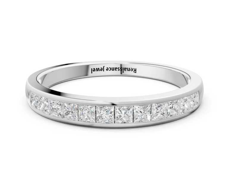 Princess Cut Diamond Channel Set Eternity Band